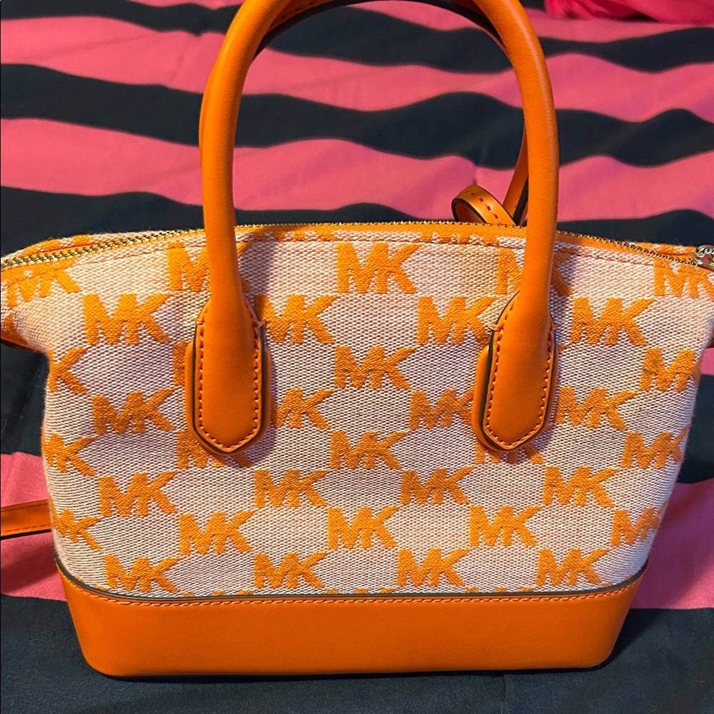 Michael Kors Orange and Cream Mini Bag